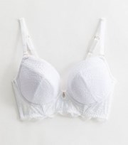 New Look White DD+ Floral Lace Diamante Push Up Bra